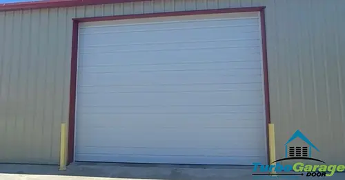 A commercial garage door